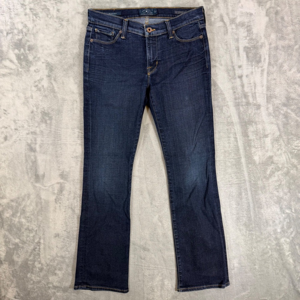 Lucky Brand Brooke Bootcut Jeans Womens Size 4/27 Blue Dark Wash Candiani Denim